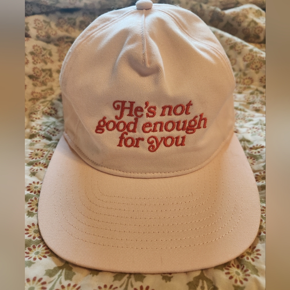 Urban Outfitters Pink Cap with Red Embroidery